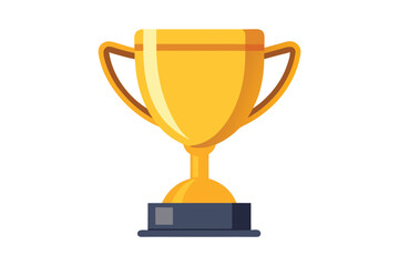 Gold trophy cup vector illustration on white background