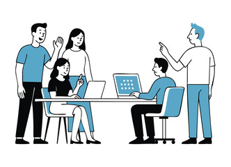 Creative Team Collaboration at Work Vector Illustration Concept