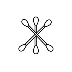 Cotton Swab Icon in Minimalist Style on White Background  