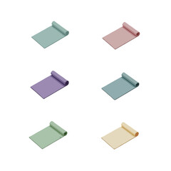 yoga mat icon set