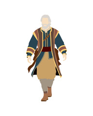 Flat vector people and illustration, man with casual medieval outfit