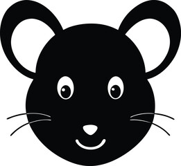 Obraz premium This funny cartoon illustration shows a cute black cat character with a smile