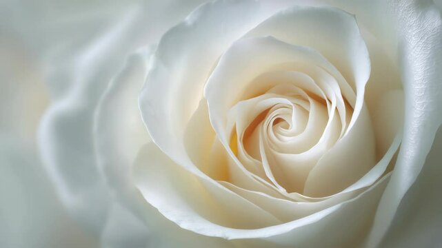 Ethereal White Rose Unveiling Elegance and Purity in Floral Macro Shot