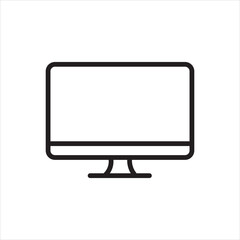 computer monitor line icon vector on white background.