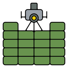 Icones pictogramme symbole defense mitrailleuse