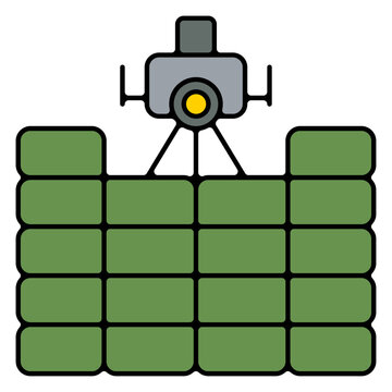 Icones pictogramme symbole defense mitrailleuse