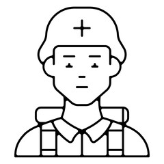 Icones pictogramme symbole soldat armée