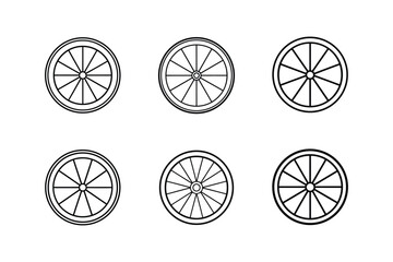 Fototapeta premium bicycle wheel icon line art vector illustration