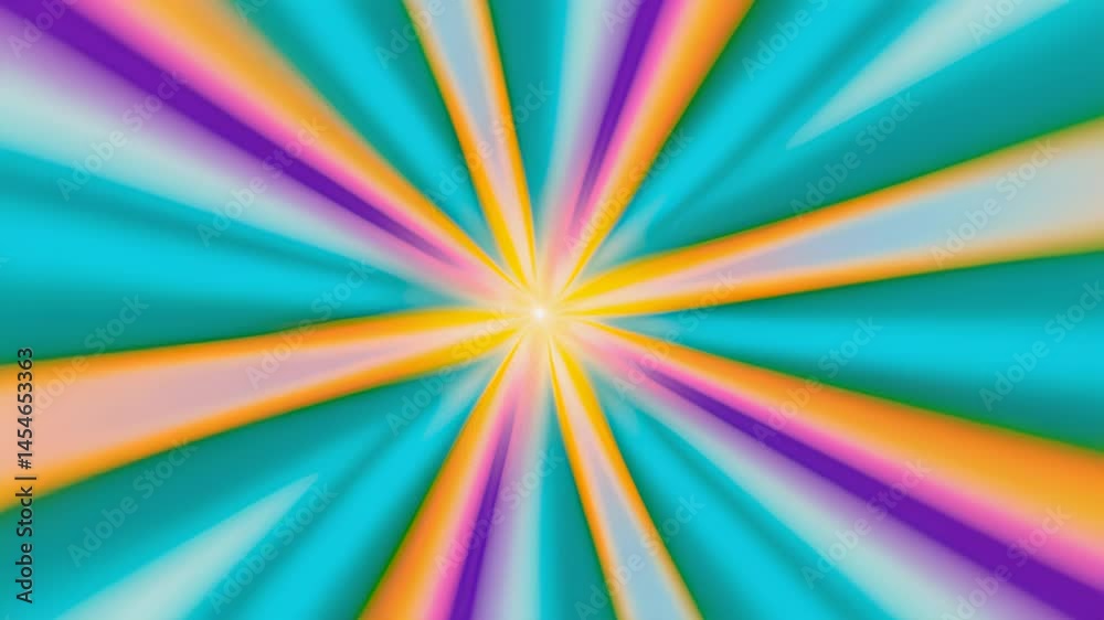 Poster abstract colorful radiating light burst animation