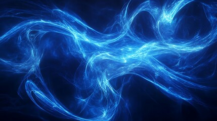 Obraz premium Abstract digital image of swirling blue energy forms.