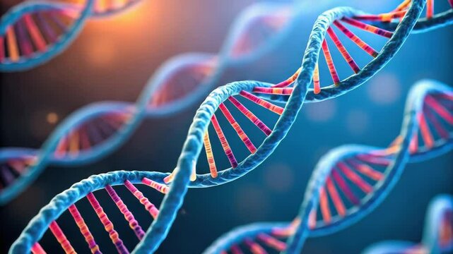 Genetics Medical breakthroughs , A detailed microscopic view of DNA repair mechanisms showcasing futuristic scientific concepts.