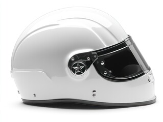 White racing helmet profile