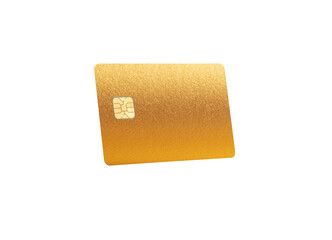 Glossy smart card concept. Tilted shiny plastic bankcard with chip shown in perspective for credit,