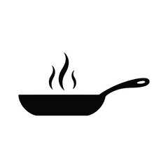 Steaming Frying Pan Vector Icon. Cooking Silhouette
Skillet Clipart Design