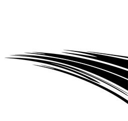 Dynamic Motion: A minimalist composition of black lines, representing speed and movement. The elegant and fluid lines capture the essence of velocity and forward momentum.