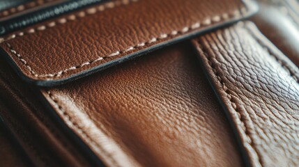 Close-up of Brown Leather Texture: A Detailed Look at Exquisite Craftsmanship