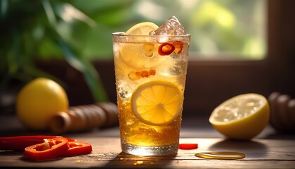 hot honey lemon cocktail 