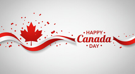 Obraz premium Happy Canada Day – A Festive Red and White Celebration