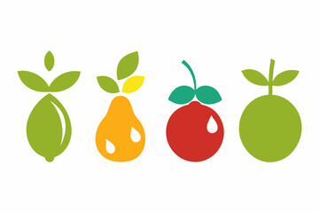 set of Olive icon silhouette vector illustration