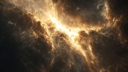 Fototapeta premium A swirling nebula of cosmic dust and fiery light.