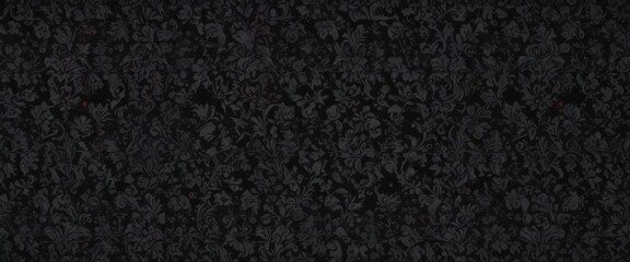 Fototapeta premium Intricate black damask floral wallpaper Seamless gothic vines , texture, pattern, background