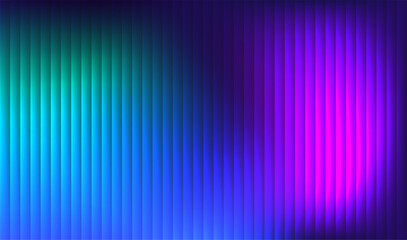 Reeded fractal neon glass texture abstract background with vibrant pastel gradients and bright smooth fluted vertical lines. Blue purple ribbed glass. Mesh gradient.