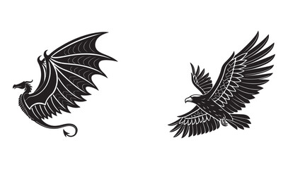 Obraz premium dragon silhouette design