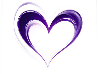 Abstract Purple Heart Shape  Romantic Swirl Design  Love Background