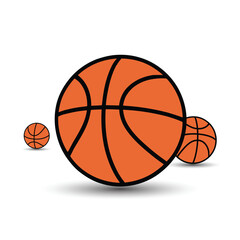 Unique three Basketball Ball Flat Design
