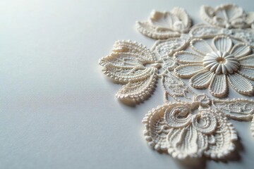 Obraz premium Intricate floral lace doily, delicate texture , mesh, tablecloth, crochet