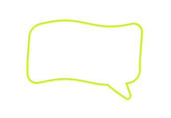 Green speech bubble with glowing outline, symbolizing modern communication and dialogue. Minimal,