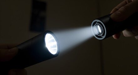 Handheld Black Torch Illuminating Dark Indoor Space Macro Lens