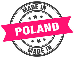 Made in Poland round sign. Made in Poland stamp.