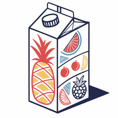 Obraz premium juice carton silhouette vector illustration