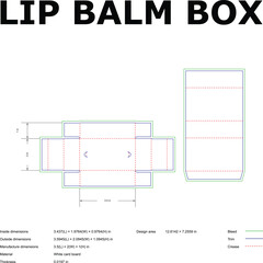 Cosmetic Lipbalm Box Packaging Template for Product Design and Development