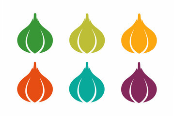 set of Garlic icon silhouette vector illustration