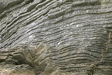 Khao Hin Phap Pha pancake rock cliff, a natural rock formation that carved over millions of years along the coast of Nakhon Si Thammarat, southern Thailand