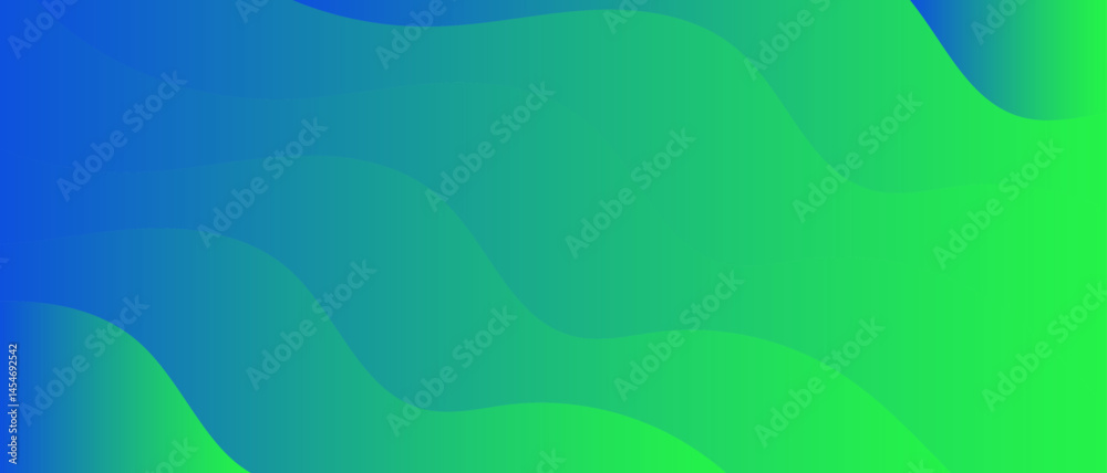 Leinwandbilder Green Blue Abstract Background Soft Waves. Gradient Fluid Wave Banner Template Design. Tech glow from curved lines Design. Gradient wave design with a dynamic and modern . 