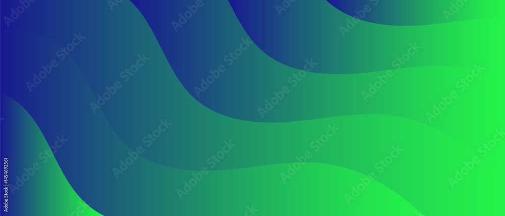 Leinwandbilder Green Blue Abstract Background Soft Waves. Gradient Fluid Wave Banner Template Design. Tech glow from curved lines Design. Gradient wave design with a dynamic and modern . 