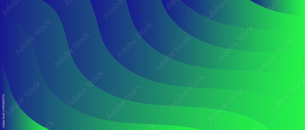 Leinwandbilder Green Blue Abstract Background Soft Waves. Gradient Fluid Wave Banner Template Design. Tech glow from curved lines Design. Gradient wave design with a dynamic and modern . 