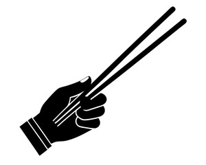 Hand Holding Chopsticks icon silhouette vector illustration