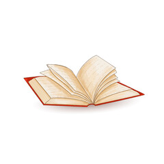 Abstract open book design isolated on white background