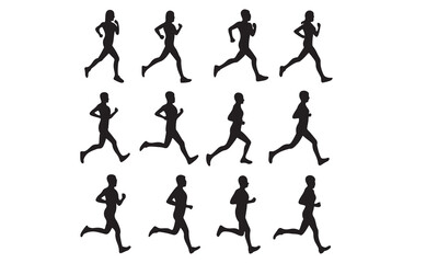 Naklejka premium Long jump silhouette