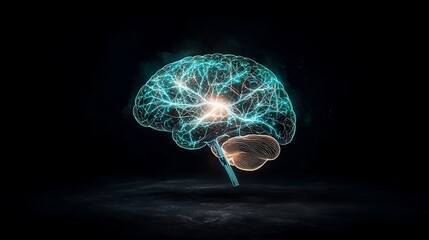 Neural network, brain anatomy, digital art