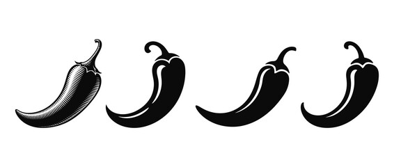 Hot Pepper Vector Icons Collection