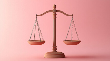 Wooden Scales of Justice  Balance  Equilibrium  Law Concept