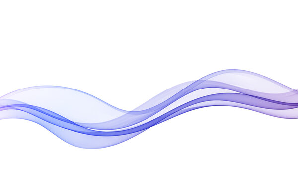 Elegant smooth wave in gradient shades of blue and violet, flowing across a white background with soft transparent lines and minimal design.