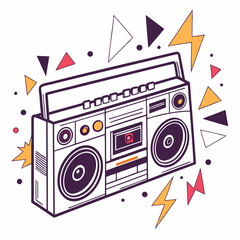 Boom box silhouette vector illustration © tanvir