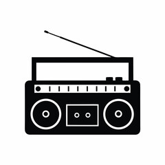 Boom box icon silhouette vector illustration