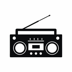 Boom box icon silhouette vector illustration